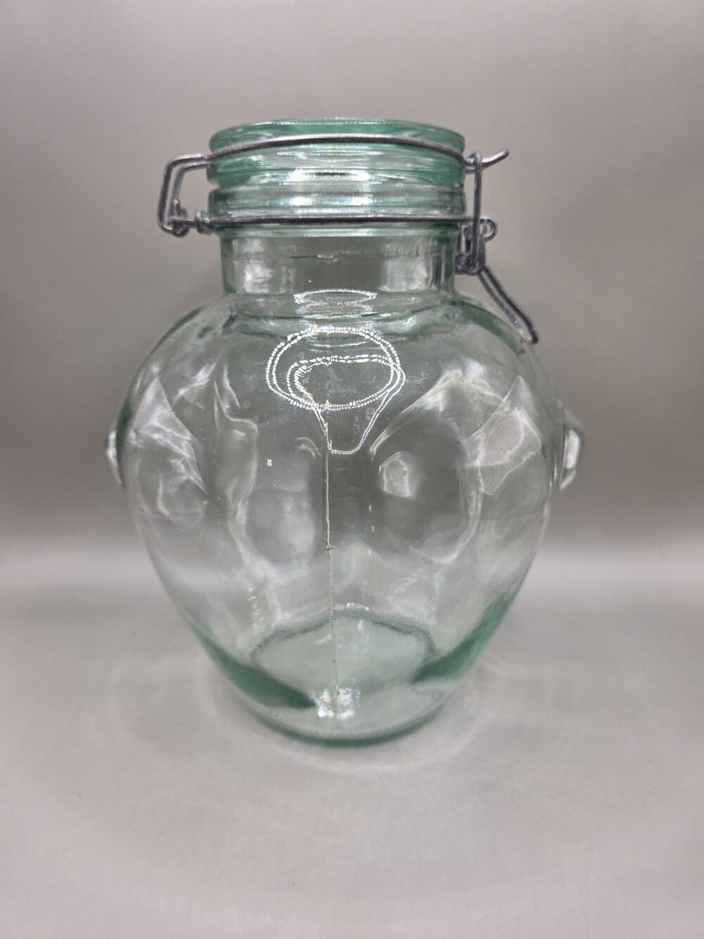 Vintage Vetreria Etrusca Hermetic Glass Jar Made In Italy